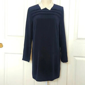 Scotch & Soda | Silk Navy and off-white collared Dress
